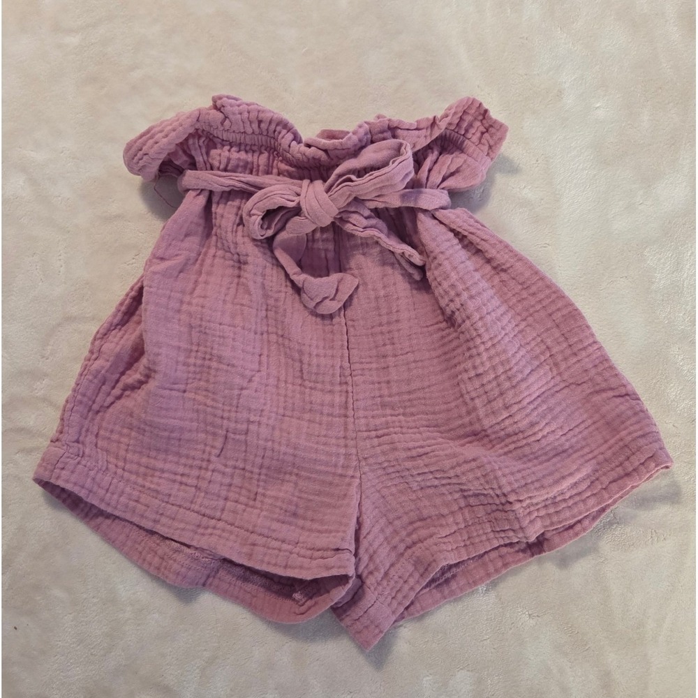 Paper Doll Mauve Cotton Muslin Top & Shorts Set Toddler Girls Size Medium 10/12 - Picture 6 of 7